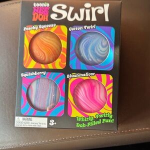 Teenie NeeDoh Swirl 4-Pack - Peachy, Blue, Purple, Pink Swirls